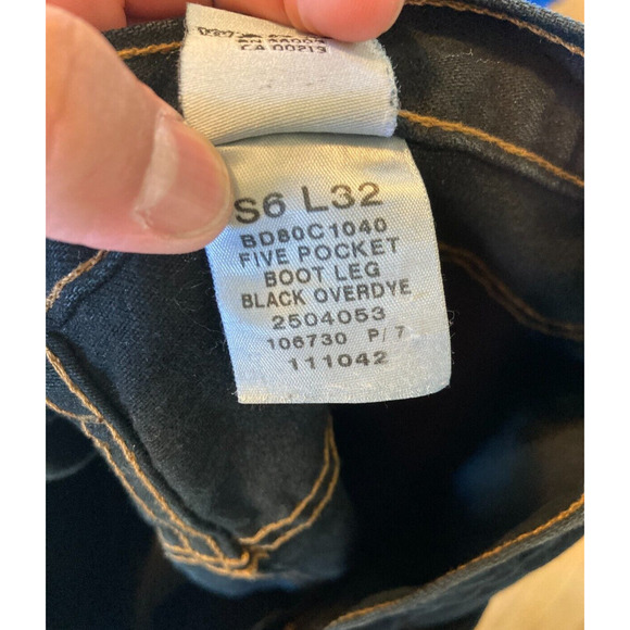 Women's Sz 6 CALVIN‎ KLEIN Bootleg Five Pocket Black Jeans Denim - Picture 10 of 10